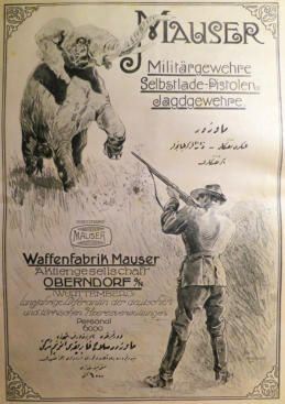 Mauser Poster in German and Ottoman language. All Rights Reserved.