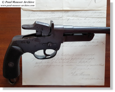 Mauser C77 with Wilhelm Mauser presentation letter. All Rights Reserved.