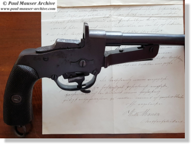 Mauser C77 with Wilhelm Mauser presentation letter. All Rights Reserved.