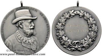 1929 shooting medal that commemorate the Mauser medal for the Mauser’s 70th birthday. All Rights Reserved.