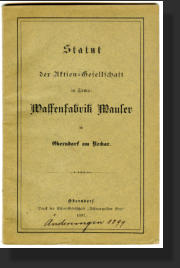 Mauser Company Legal Status for the year 1897. All Rights Reserved.